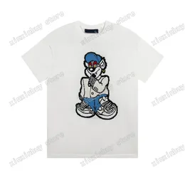 xinxinbuy erkekler tasarımcı tee tişört örme paris köpek örme jakard kısa kollu pamuk kadın beyaz siyah kırmızı xs-2xl