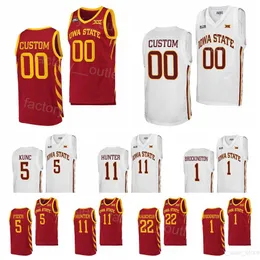 Custom NCAA Iowa State Cyclones College 1 Izaiah Broockington Jersey Basketball University 11 Tyrese Hunter 22 Gabe Kalscheur 2 Caleb Grill 5