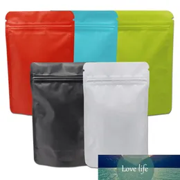 50pcslot 스탠드 업 resealable 순수 알루미늄 포일 스토리지 가방 커피 가루 포장 셀프 씰 무광택 패키지 가방