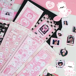 Hediye sargısı Korea Ins Sevimli Küçük Kart Sınır Hayvan Goo Sticker DIY Scrapbooking Kolaj Mobil Yıldız Kovalama Dekorasyon