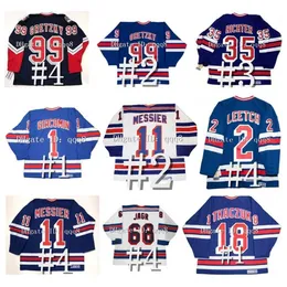 QQQ8 Vintage Wayne Gretzky Jersey Brian Leetch Mark Messier Jaromir Jagr Mike Richter James Patrick Ron Greschner Rod Gilbert Adam Graves