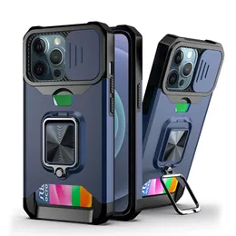 2 em 1 Design Casos de kickstand Caixa de telefone TPU PC à prova de choque PC Prooft Proof Hard Phone para iPhone 13 14 Pro Max Mobile Case