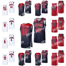 كرة السلة الكلية ترتدي كرة السلة NCAA Arizona Wildcats Jersey 0 Bennedict Mathurin 10 Azuolas Tubelis 35 Christian Koloko 25 Kerr Kriisa 4 Dalen Terry