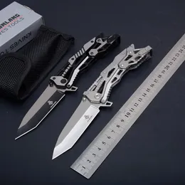 JL Mechanical 16011 Tactical Folding Knife Full Steel Outdoor Camping Hunting Survival Pocket EDC Tools 57HRC Rescue Utility Knife2737