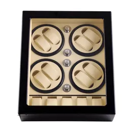 شاهد Winder LT Wooden Automatic Rotation 8 5 Case Case Case Case Box نمط جديد داخل اللون الأبيض خارج Black185W