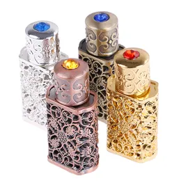 50pcs/lot 3ML Middle East Dubai perfume bottle empty hollow carved metal fine oil bottle bottling factory