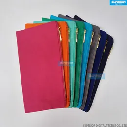 Borsa per trucco in tela di cotone 100% nuovi colori solidi con cerniera in metallo dorato di alta qualità Borsa per cosmetici vuota in 8 colori con fodera abbinata 257h