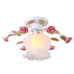 Taklampor pastoral blommor prinsessor rum lampa europeiska mode sovrum hallbalkong fixturer