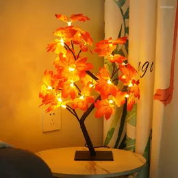 Lâmpadas de mesa Atualizadas Fairy Maple Tree Lamp Spirit Artificial Bonsai