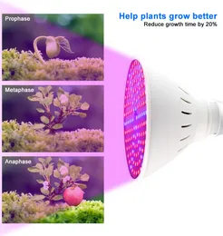 LED Grow Light E27 Phyto Lamp Plant Bulb نمو ضوء الزراعة المائية 126 200 300