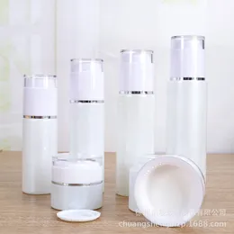 Garrafas de vidro branco de p￩rola 20ml 30ml 40ml 60ml 80ml garrafa de creme cosm￩tico com pulverizador de bomba garrafa de luxo para cuidados com a pele