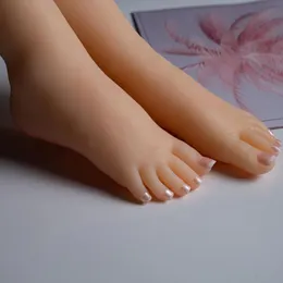 False unhas feminino Modelo de perna de silicone feminino Prática de unhas Fetiche de fetiche para sapatos de footjob Display T20