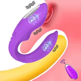 Itens de beleza FLXUR U Vibrador Vibrador Sem Fio Brinquedo Adulto Para Casais Estimulador de Ponto G Controle Remoto Vibradores Duplos sexy Homem ou Mulher