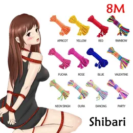 Beauty Items Shibari 8m handmade bamboo silk rope beginner cosplay bondage adult games; BDSM sexy toys props