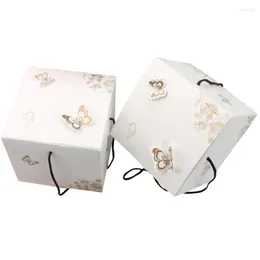 Gift Wrap 10pcs/pack Lovely Butterfly Mooncake Cake Candy Handline Box Bag Mid-Autumn Festival Packaging Dumpling Boxes