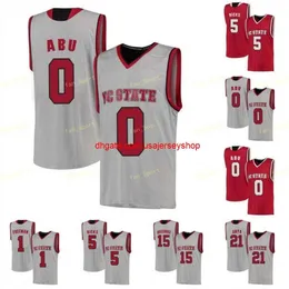 Custom NCAA College NC State Wolfpack Basketball Jersey 0 DJ Funderburk 1 Dereon Seabron 10 Braxton Beverly 11 Markell Johnson Custom Stitch