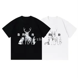 T-shirt da uomo di marca di moda di lusso T-shirt allentata estiva a maniche corte con stampa di animali Story Letter Top nero bianco