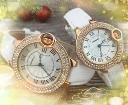 Top model Fashion Lady Watches 38mm 33mm Women Men Casual Roman Diamonds Ring Rose Gold Genuine Leather Belt Quartz Luxury Female Watch Relogio Masculino