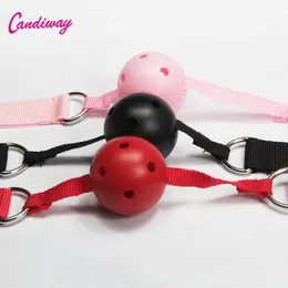 Candiway justerbar fetisch nylonband ihålig munboll oral gag bdsm bondage återhållsamhet vuxen sexleksaker för par shop