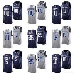 Custom NCAA Saint Peters Peacocks College 11 KC Ndefo Jersey Basketball 25 Doug Edert 5 Daryl Banks III 15 Matthew Lee 10 Fousseyni Drame 14