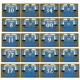 QQQ8 Team Finland Jersey 8 Teemu Selanne 10 Esa Tikkanen 34 Miikka Kiprufoff 11 Saku Koivu 9 Mikko Koivu 27 Teppo Numminen Custom Hockey