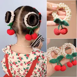 Haarschmuck 1PCS süße süße Kirsche Mädchen Kinder elastische Bänder Kinder Krawatten Prinzessin Baby Kopfbedeckung