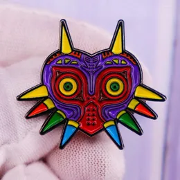 Brooches The-Legend-of -Zelda Majora Mask Enamel Brooch Pin Bag Collar Lapel Pins Badges Women Men Fashion Jewelry Accessories