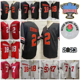 Ohio State Buckeyes Football Jersey 2 Emeka Egbuka 97 Nick Bosa 7 C. J. Stroud 18 Marvin Harrison Jr. Red White College Herr Football Jerseys