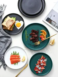 Talerze kości China obiad Kreatywny nordycki ceramiczny talerz sałatki Vajilla domowy zestaw naczyń stołowych
