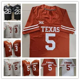 2022-23 New Style 5 Bijan Robinson 3 Quinn Ewers Texas Longhorns Football Jersey Mens 스티치 칼리지 28 Breece Hall 아이오와 주 사이클론 유니폼