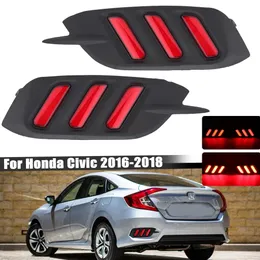 2PCS Samochód LED tylny zderzak na zderzak Honda Civic 10th 20 16-20 18 Tylna ostrzeżenie sygnał skrętu lampy mgły hamulcowej