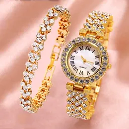 Wristwatches Women Bracelet Watches Steel Belt Love Rhinestone Quartz Wrist Watch For 2023 Iced Out Montre Femme