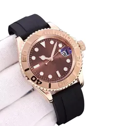Relojes Ms de 40mm, reloj Movemt automático, esfera de oro rosa, correa de goma, relojes de pulsera impermeables 2813, relojes de pulsera mecánicos, regalos para