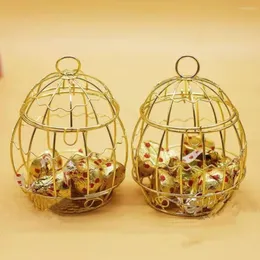 Gift Wrap Mini Golden Hollow Bird Cage Candy Boxes Baby Shower Decor Box Party Favor Souvenir Chocolate Wedding A2K5