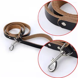 Dog Collars Genuine Leather Harness Leash Lead Soft Hand Strap Classic Style Solid Pet Traction Rope Matched Puppy Cat Chihuahua