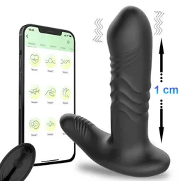 Beauty Items Pilot aplikacji teleskopowy wibrator analny masaer prostaty Buttplug stymulator opnienie wytrysku wibratory zabawki erotyczne dla mczyzn