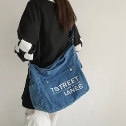 Sacos crossbody para mulheres casuais denim sacos designer letras bolsa de ombro feminino viagem grande capacidade bolsas shopper totes 2024