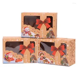 Christmas Decorations 3/9/12 Pieces Bakery Boxes With Window Holiday Party Storage Holder DIY