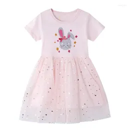 Flickaklänningar Little Maven Summer Dress för år 2023 Baby Girls Lovely Vestidos Cotton Soft and Comfort Casual Clothes Kids