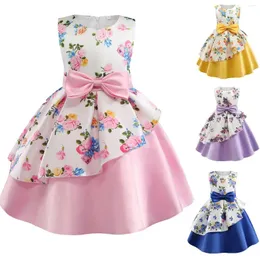 Girl Dresses Pretty Girls Flower Evening Dress For Wedding Party Kids Princess Christmas Children Stain Clothing