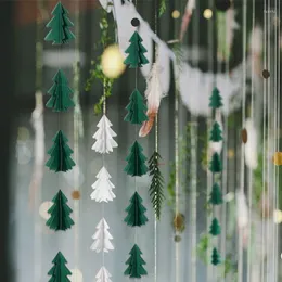 Party Decoration 2.5 Meter Christmas Hanging Garland Tree Paper Banner Xmas Winter Little Pine Year Birthday Decorations