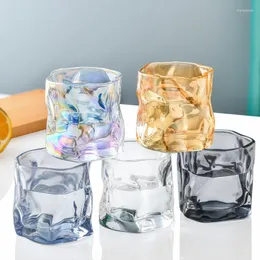 Wine Glasses 230ml Creative Simple Korean Glass Juice Cup Tea Coffee Twist Irregular Gift Drinking Mug Beer