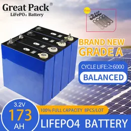 LiFePO4 8PCS 3.2V 173Ah Ricaricabile Brand New Grado A Cella di Batteria 100% Piena Capacità Agli Ioni di Litio Banca di Energia Solare per RV