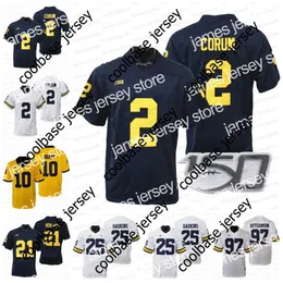 American Football Jerseys Custom Michigan Jersey 82 Max Bredeson 19 Rod Moore 0 Mike Sainristil 58 Mazi Smith