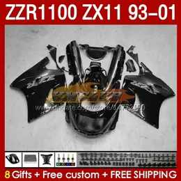 OEM Body Full Body per Kawasaki Ninja ZX-11 R ZZR-1100 ZX-11R ZX11R 93 94 95 95 96 01 165NO.88 ZZR 1100 CC ZX11 ZX 11 R 11R ZZR1100 1997 1997 1998 1999 2000 2001 Failitings kit Fairings Black Grigio