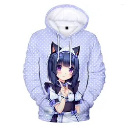 Męskie bluzy z kapturem bluza mężczyźni/kobiety swobodne ubrania hip -hopowe 3D anime pullover tops 2023 Nekopara Games Cartoon Wysoka jakość