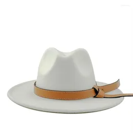 Beralar Sonbahar Kış Yün Erkekler Fedoras Kadınlar Keçe Şapkası Ladies Sombrero Caz Erkek Bowler Açık Vintage Top Panama Şapkaları 56-60cm