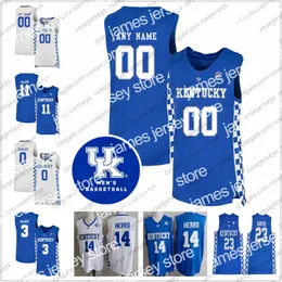 College Basketball Wears Custom Kentucky Wildcats 2020 Basketball Tyler Herro 0 Ashton Hagans Allen Whitney Maxey Richards Quickley Juzang Brooks Montgomery Jers