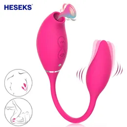 Schönheitsartikel HESEKS Female Suck Vibrators Double Vibrating Vaginal G-Point Clitoral Massager Masturbator Rabbit sexyToys For Woman