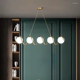 Anhängerlampen Shimeg Restaurant Kronleuchter dreiköpfige kreative Persönlichkeit postmoderner minimalistischer Kupferlampe Nordic Bar